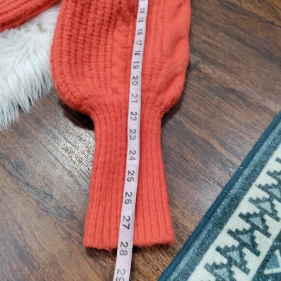 Loavies Cable Knit Born To Love Preppy Oversized Sweater Orange Women's Small - Picture 9 of 16